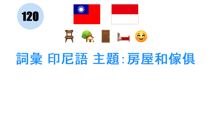 詞彙 印尼語 主題：房屋和傢俱